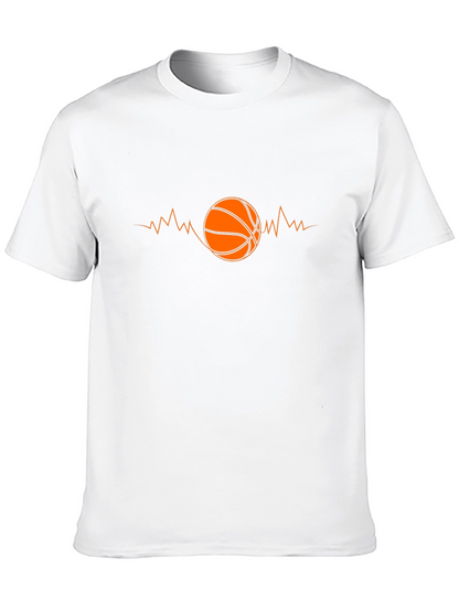 Basketball Heartbeat Black Graphic Tee