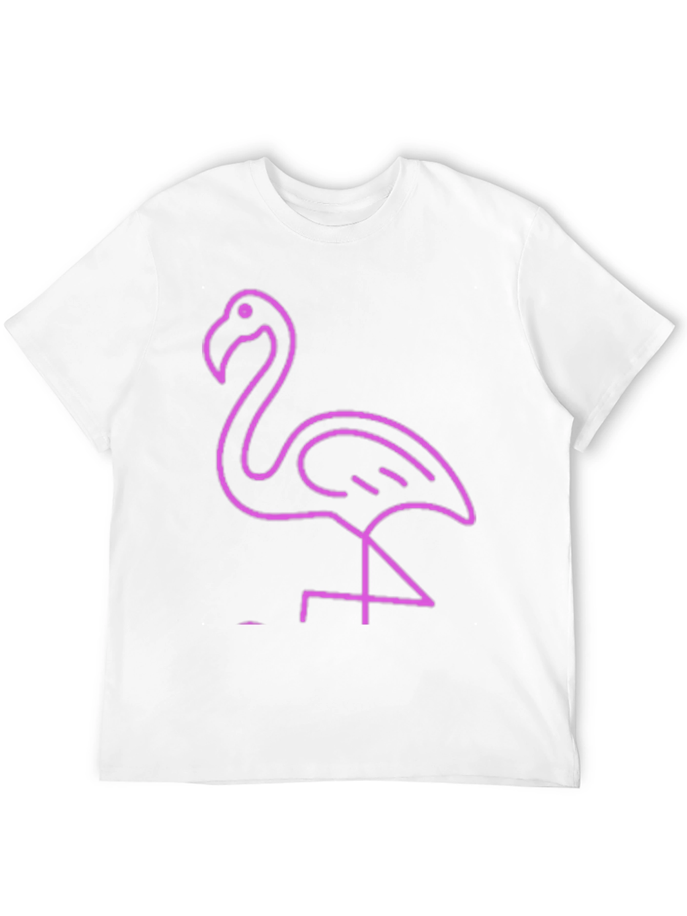 Neon Flamingo Graphic Tee - Black Cotton Casual T-Shirt