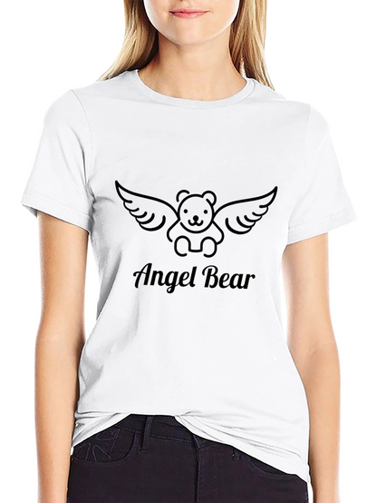 Angel Bear Graphic Tee - Stylish Black T-Shirt