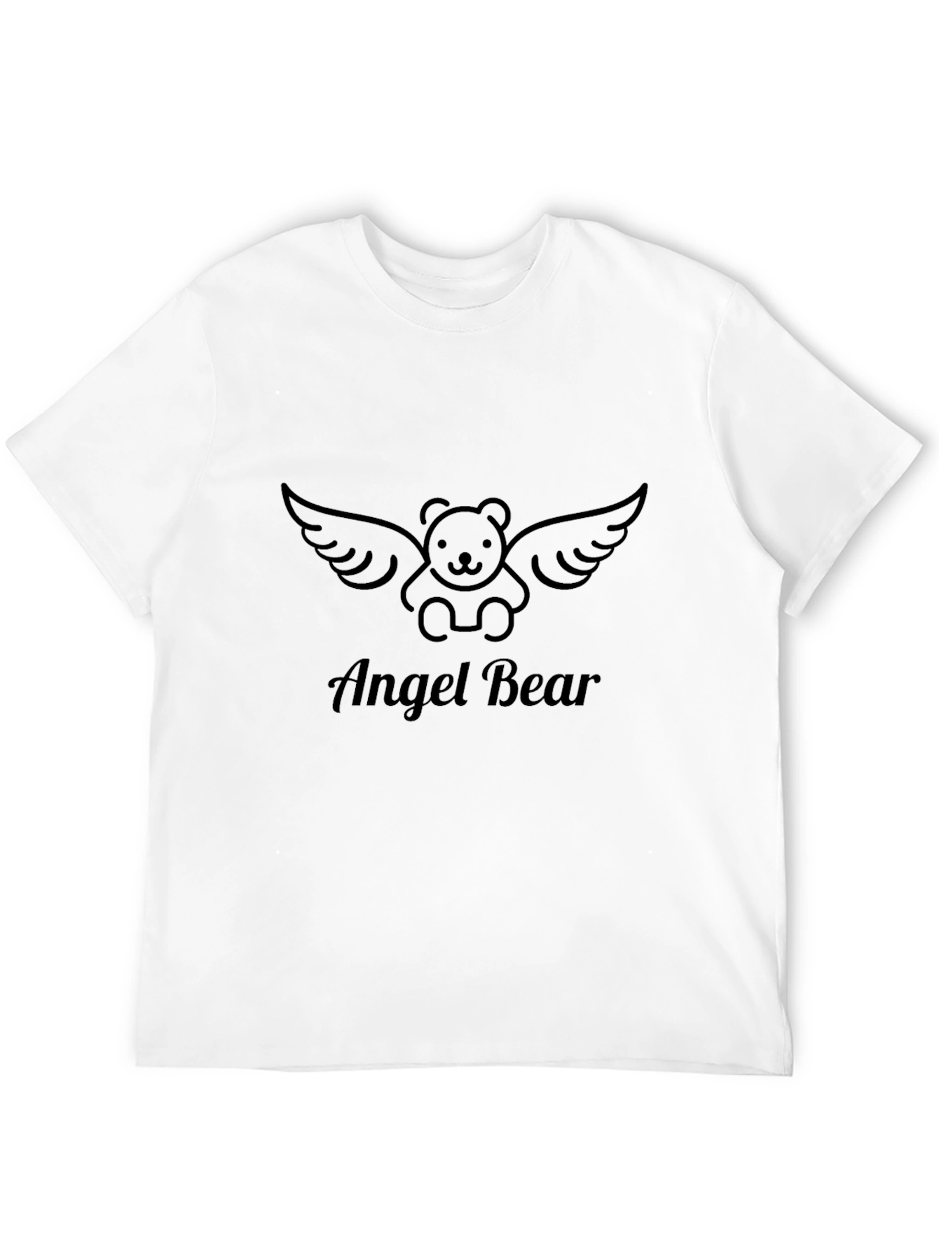 Angel Bear Graphic Tee - Stylish Black T-Shirt