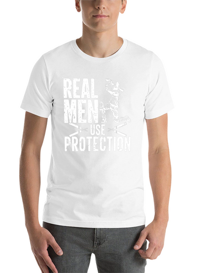 Real Men Use Protection Cricket Graphic T-Shirt