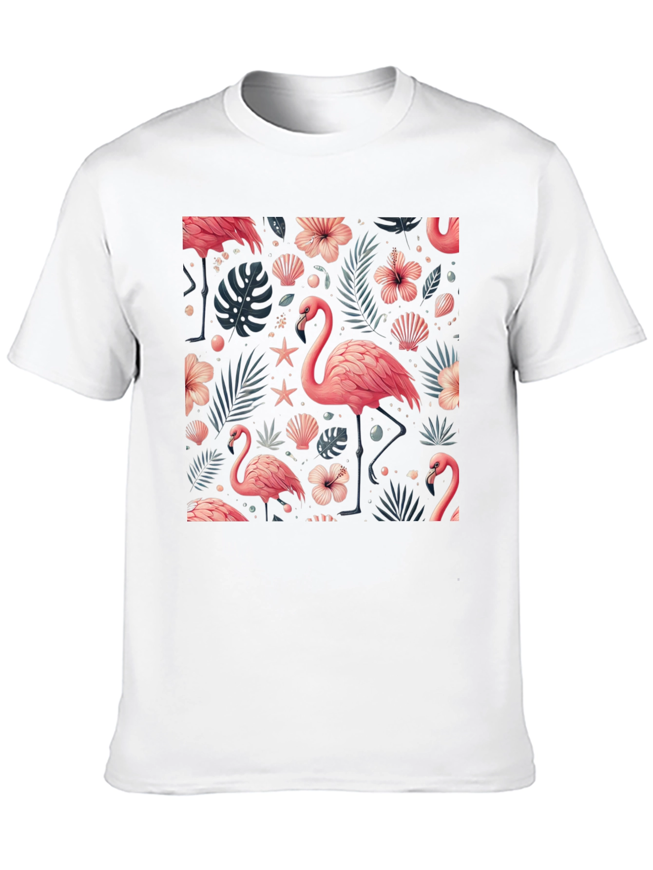 Tropical Flamingo Print T-Shirt
