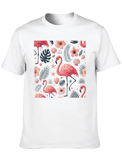Tropical Flamingo Print T-Shirt