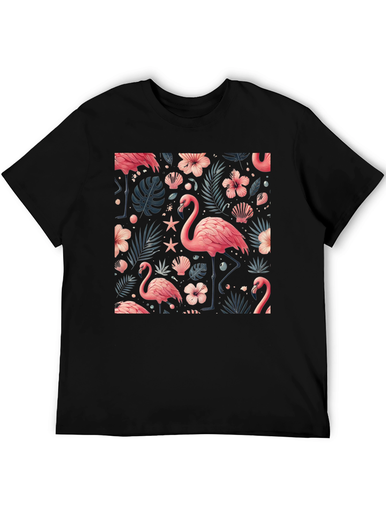 Tropical Flamingo Print T-Shirt