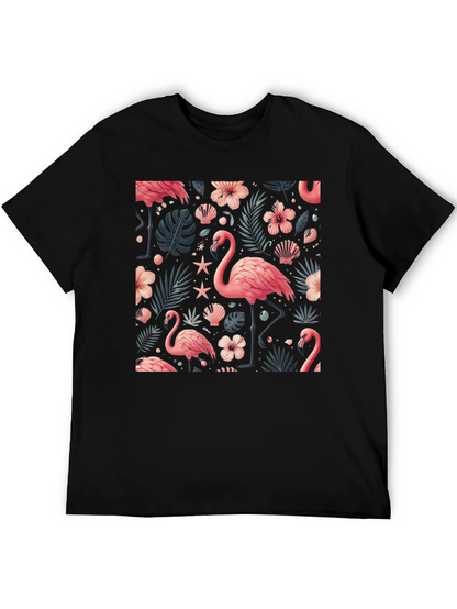 Tropical Flamingo Print T-Shirt