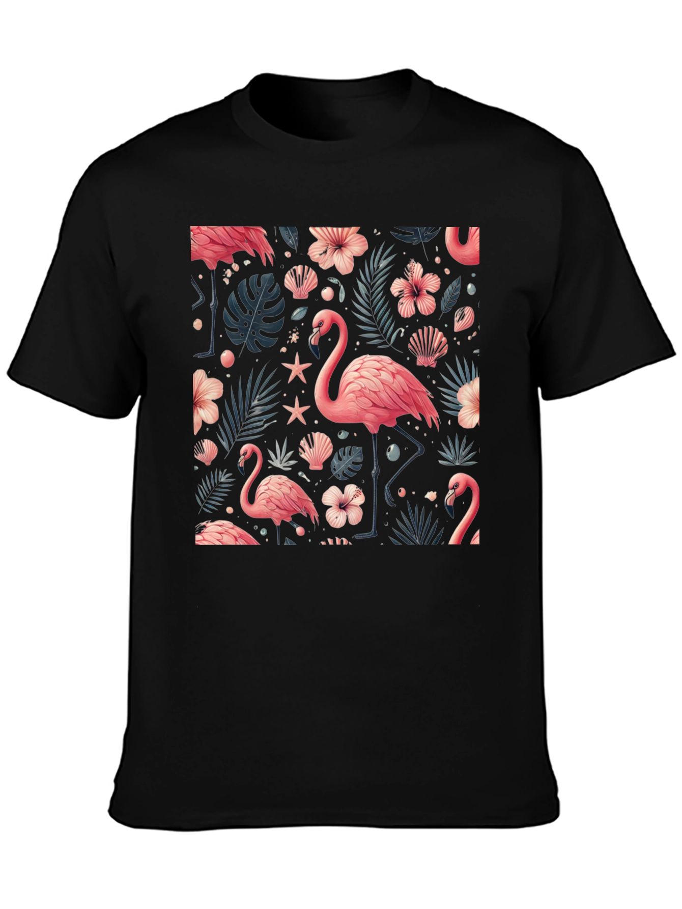 Tropical Flamingo Print T-Shirt