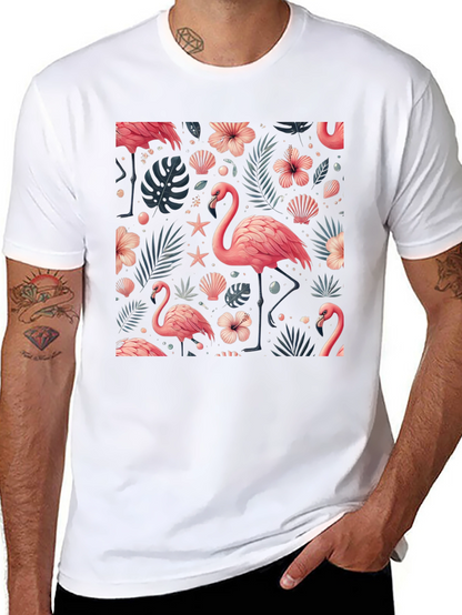 Tropical Flamingo Print T-Shirt
