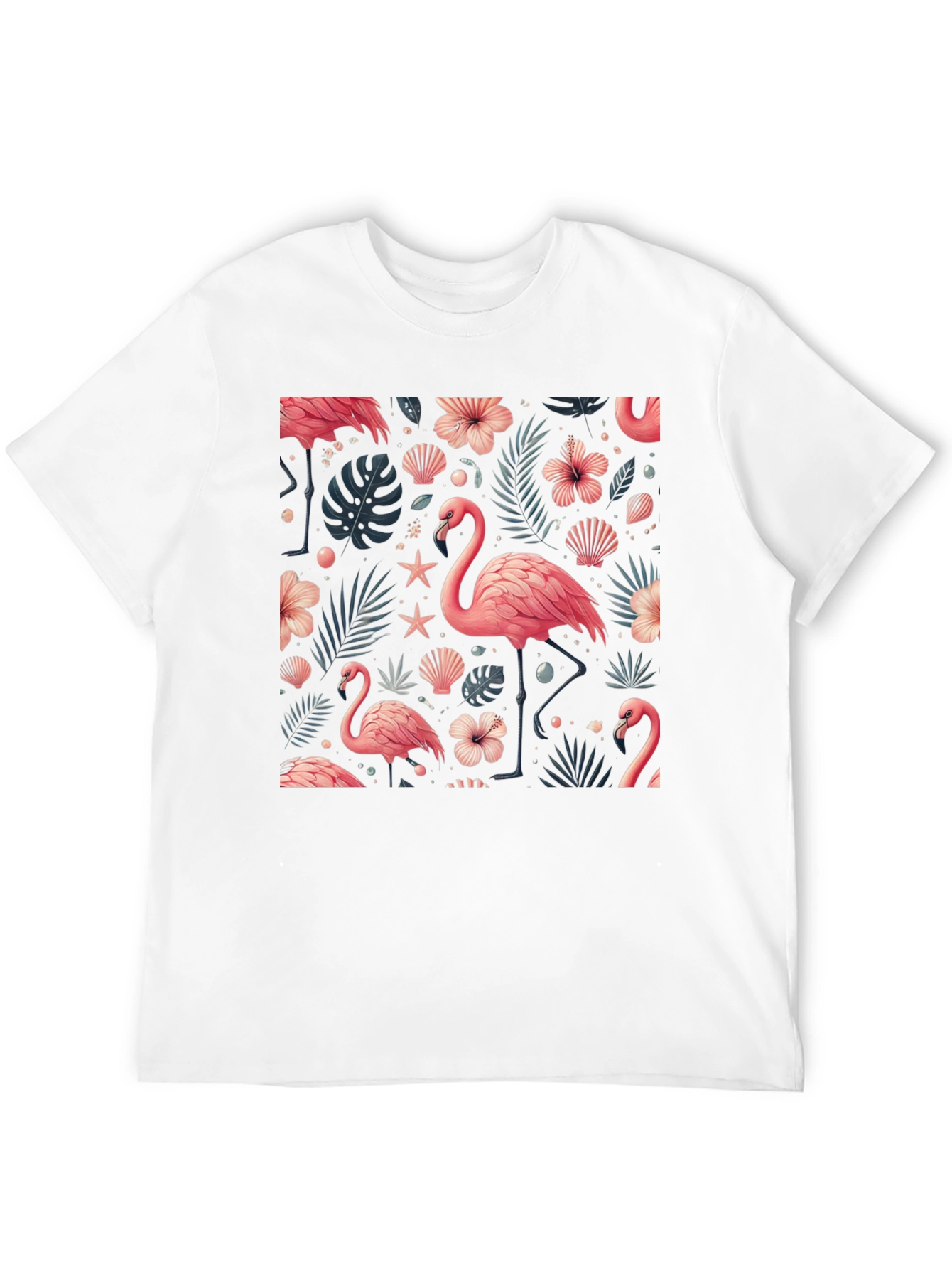 Tropical Flamingo Print T-Shirt