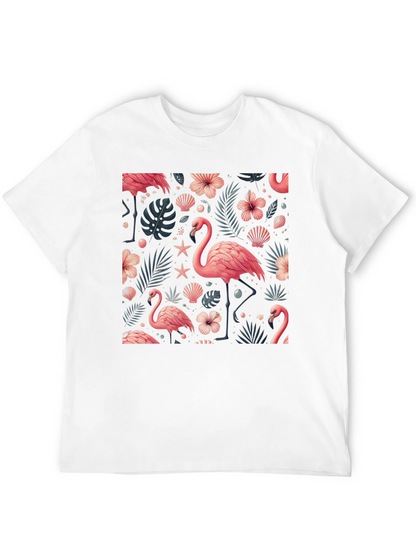 Tropical Flamingo Print T-Shirt