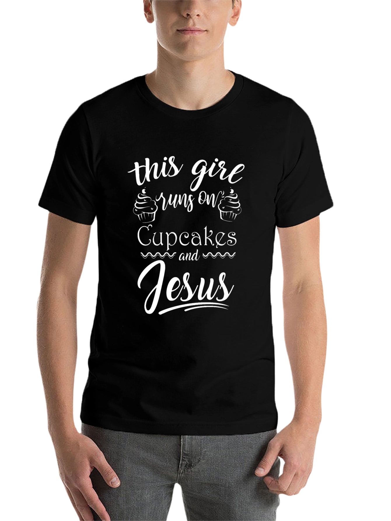 Runs on Cupcakes and Jesus T-Shirt