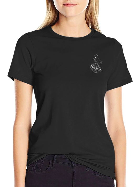 Mens Black Graphic Tee - Space Planet Design