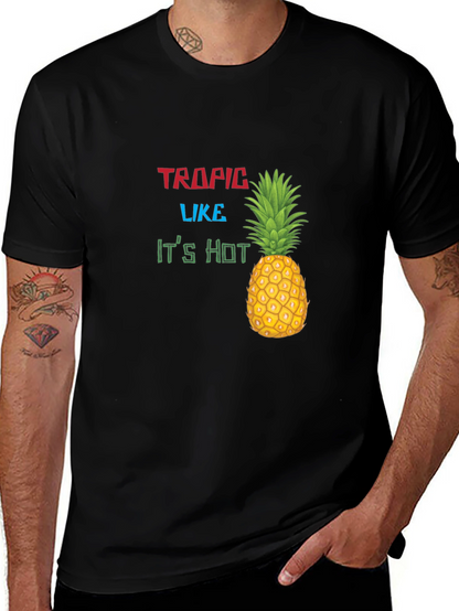 Tropic Like Its Hot Graphic Black T-Shirt