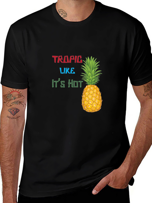 Tropic Like Its Hot Graphic Black T-Shirt