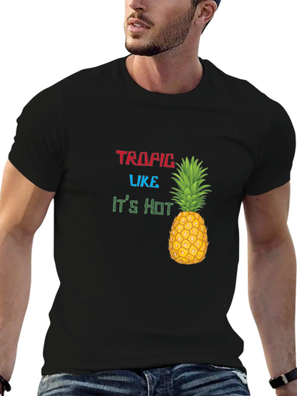Tropic Like Its Hot Graphic Black T-Shirt