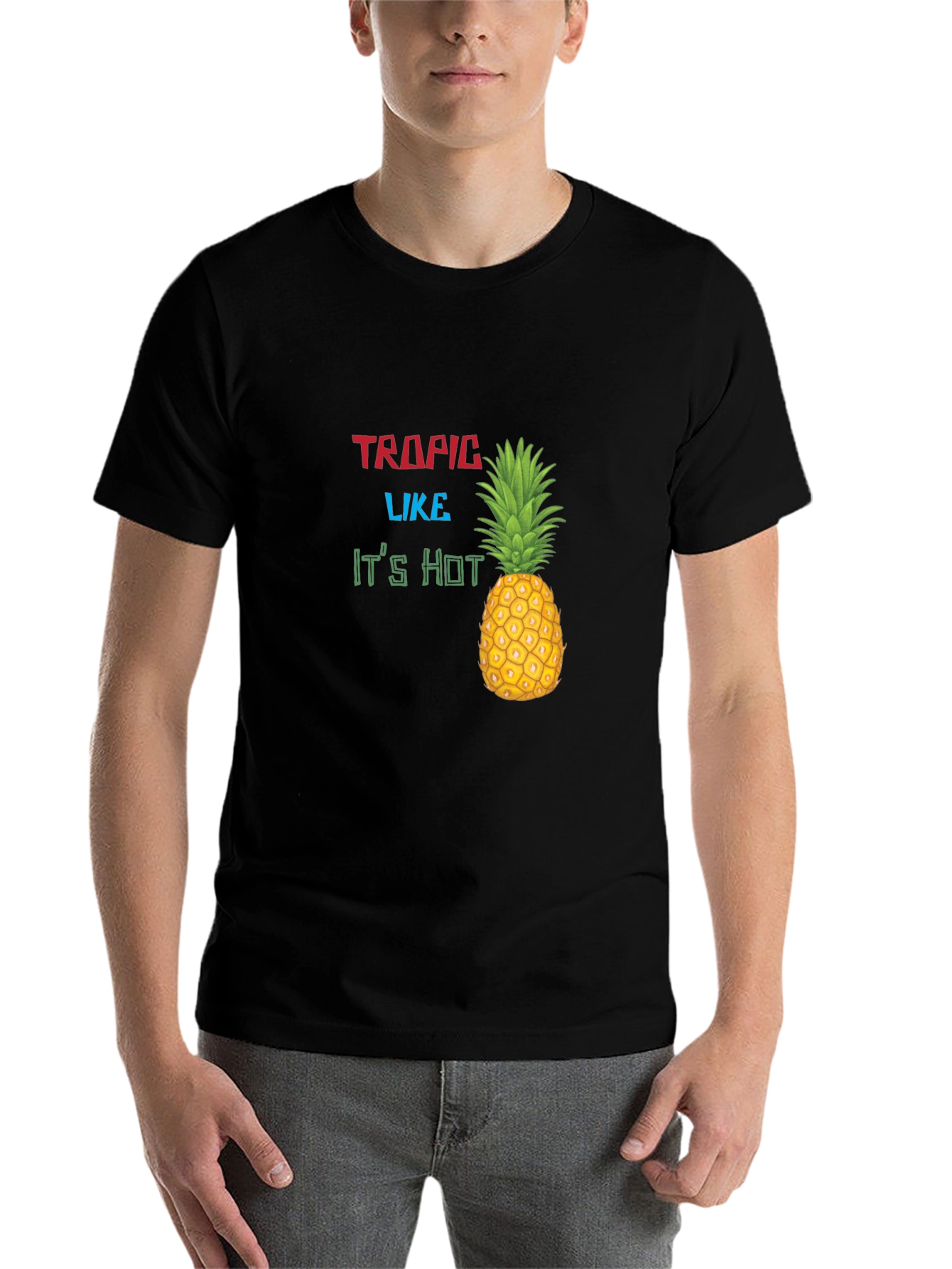 Tropic Like Its Hot Graphic Black T-Shirt