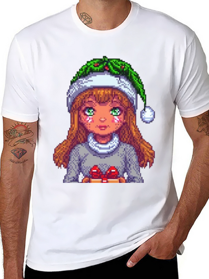 Pixel Holiday Girl Tee