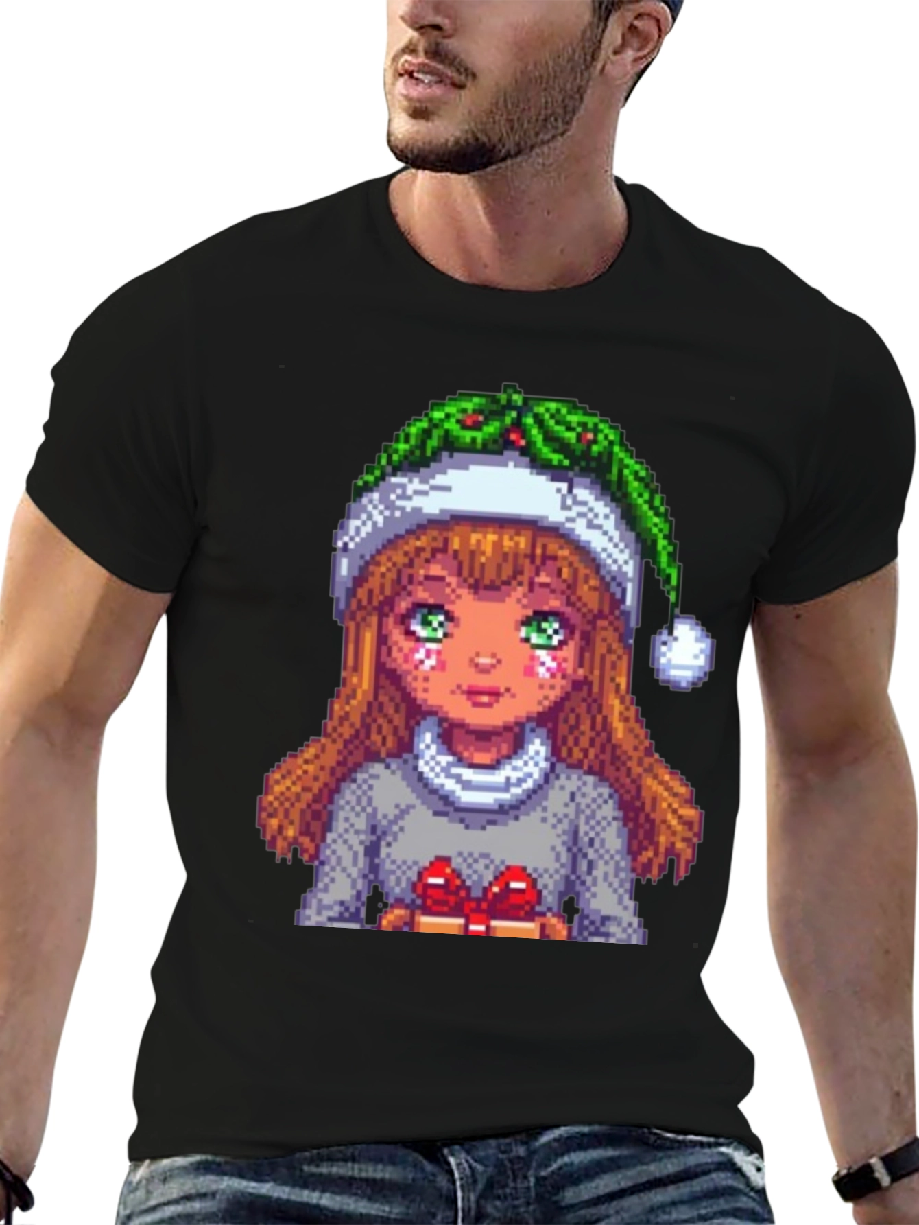 Pixel Holiday Girl Tee