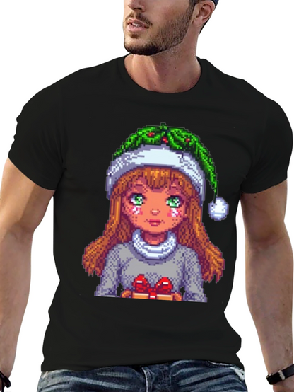 Pixel Holiday Girl Tee