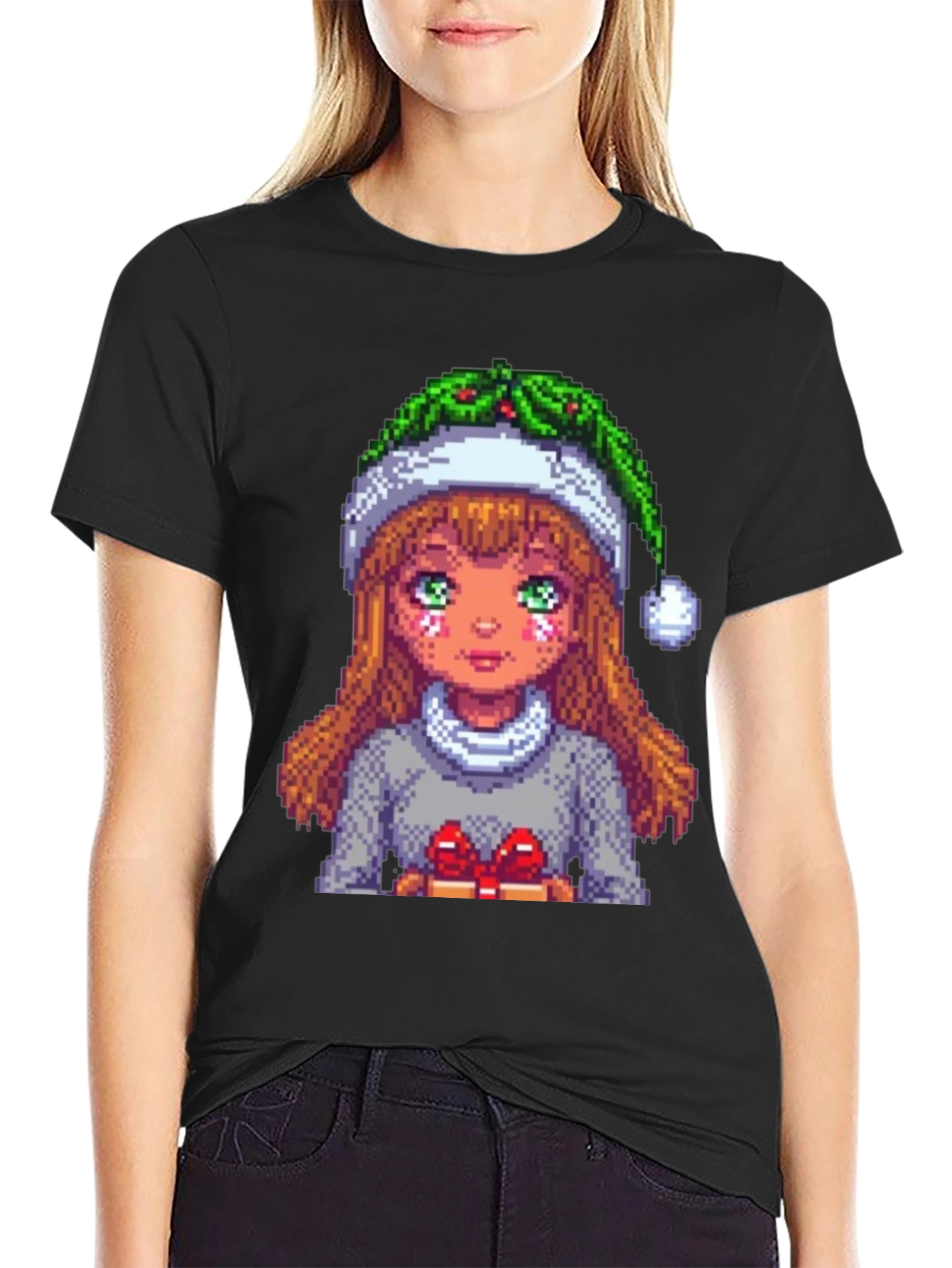 Pixel Holiday Girl Tee