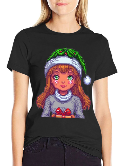 Pixel Holiday Girl Tee
