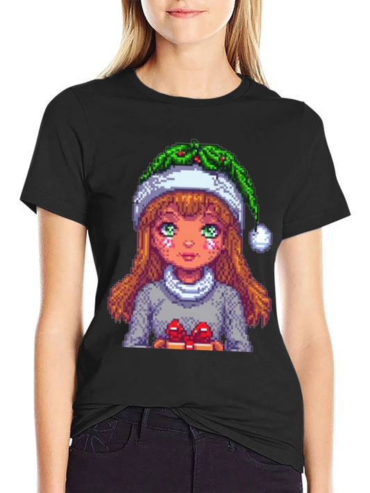 Pixel Holiday Girl Tee