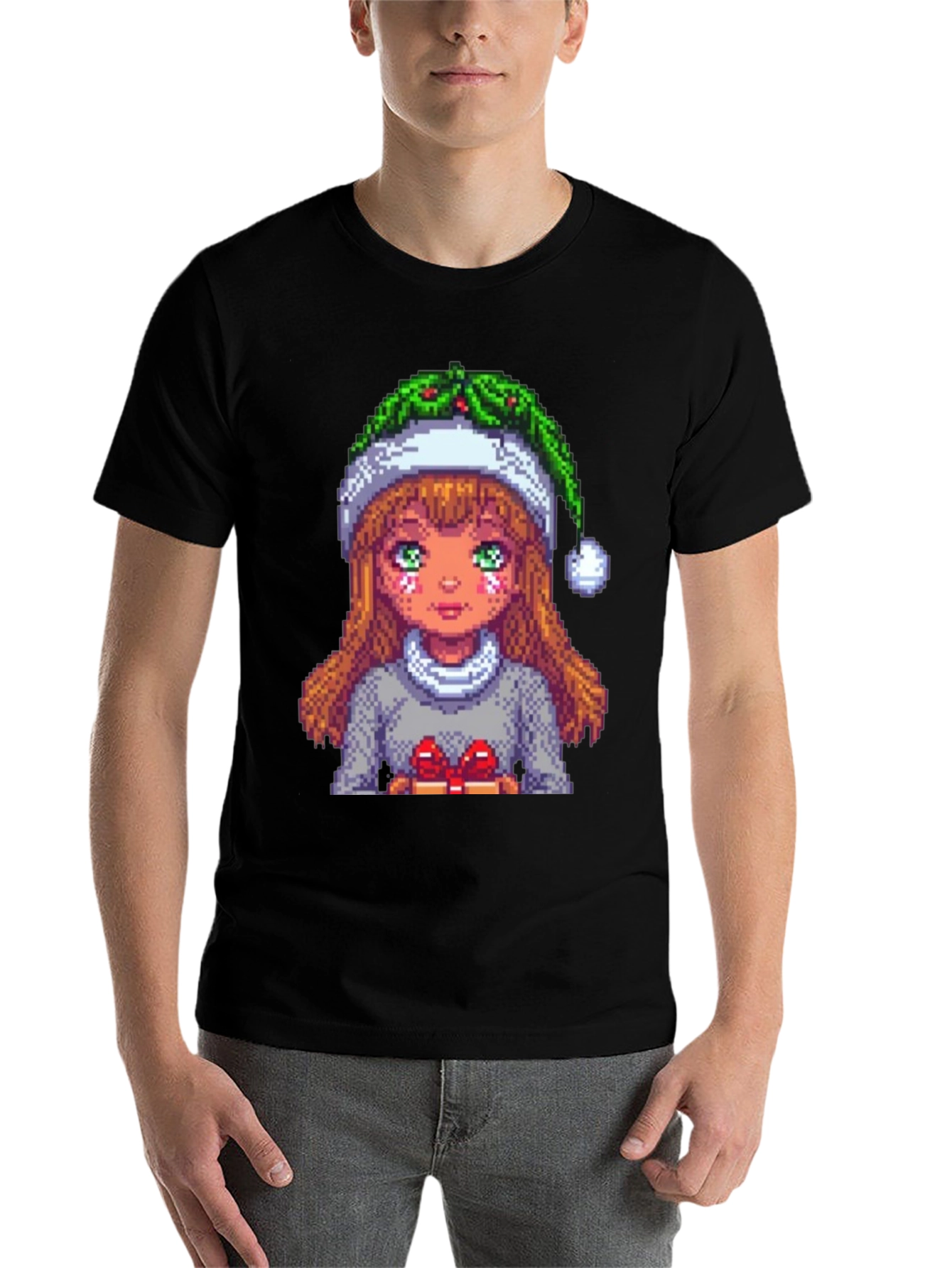 Pixel Holiday Girl Tee