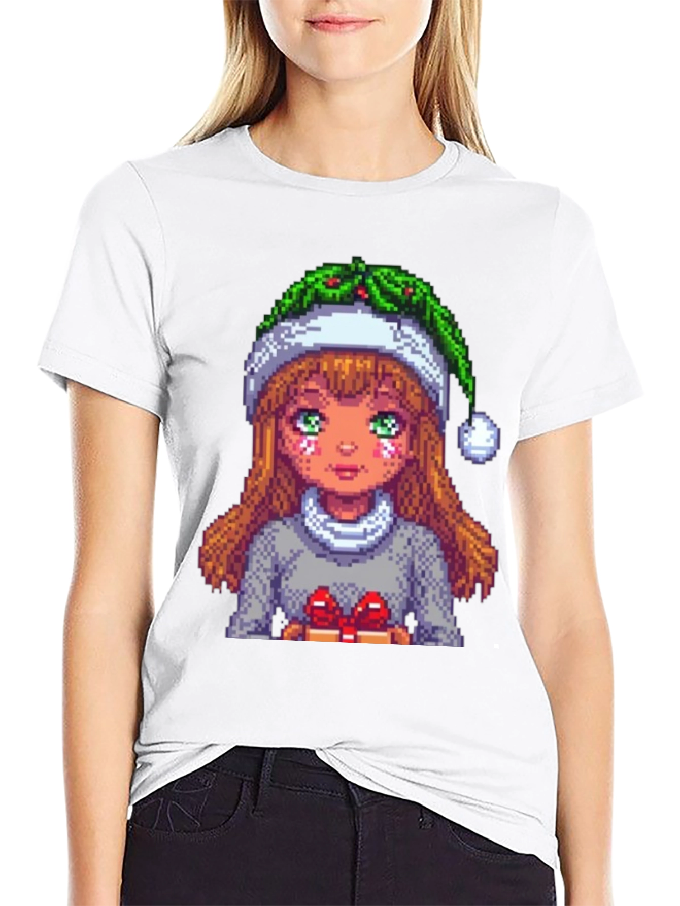 Pixel Holiday Girl Tee