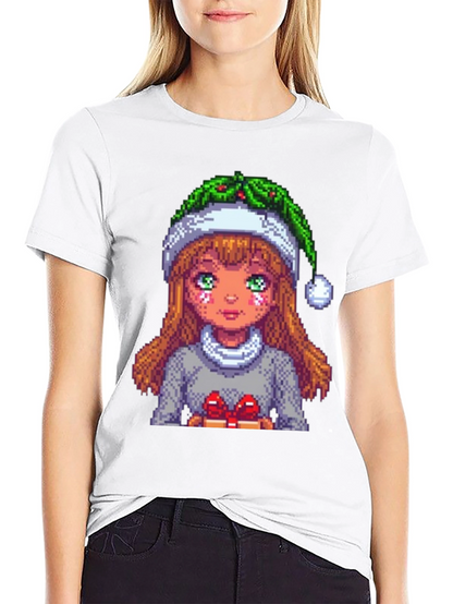 Pixel Holiday Girl Tee