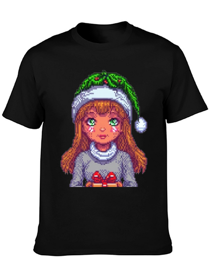 Pixel Holiday Girl Tee