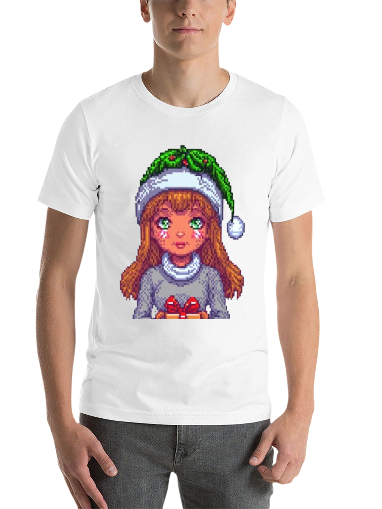 Pixel Holiday Girl Tee