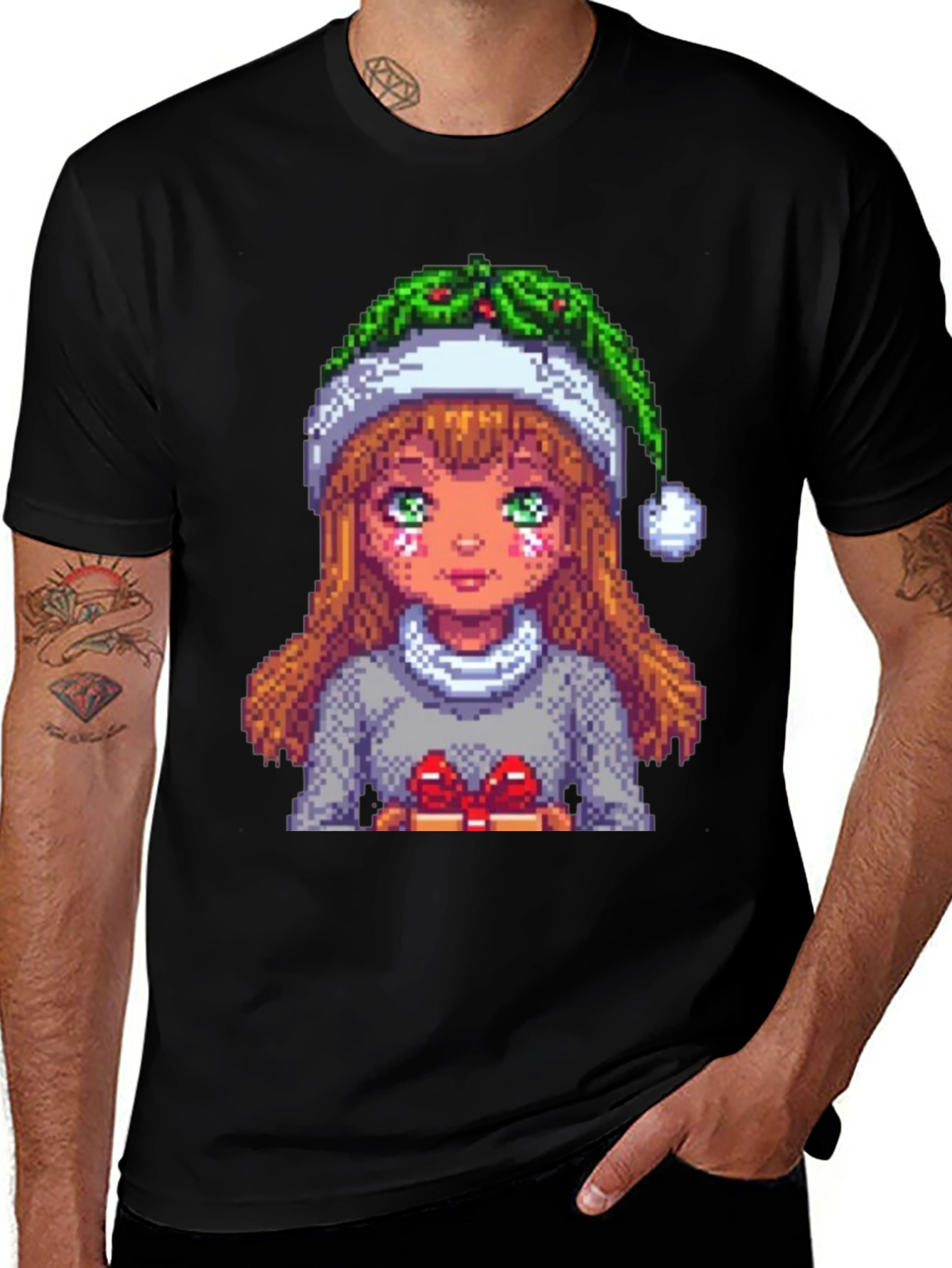 Pixel Holiday Girl Tee