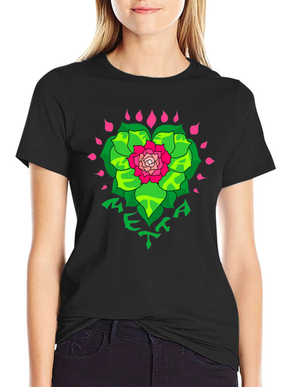 Floral META Graphic Black T-Shirt
