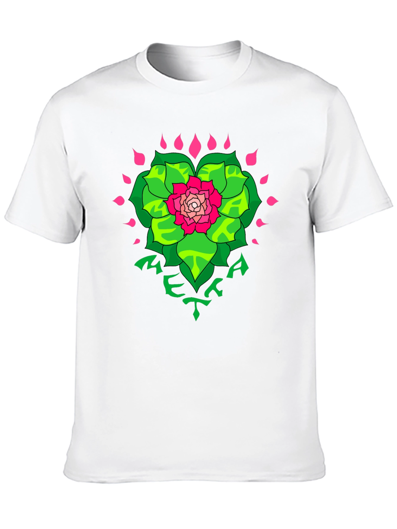 Floral META Graphic Black T-Shirt