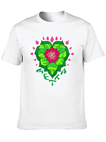 Floral META Graphic Black T-Shirt