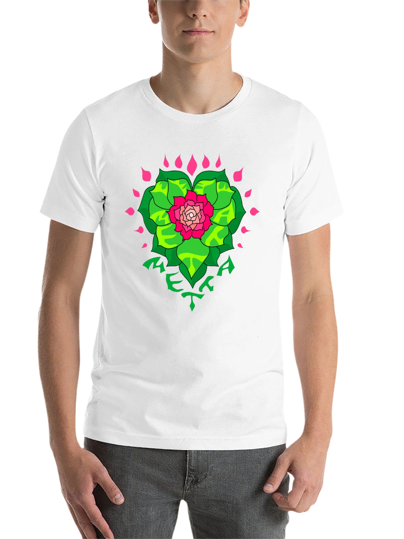 Floral META Graphic Black T-Shirt