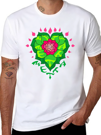Floral META Graphic Black T-Shirt