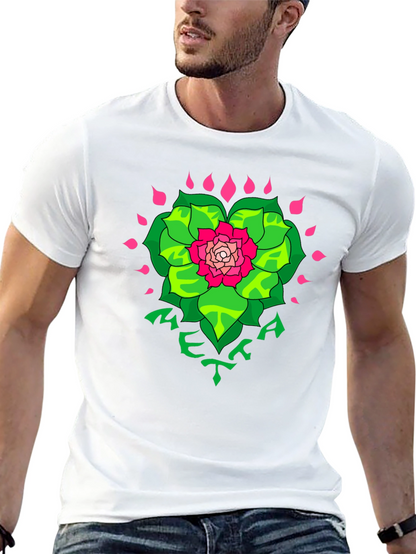 Floral META Graphic Black T-Shirt