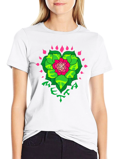 Floral META Graphic Black T-Shirt