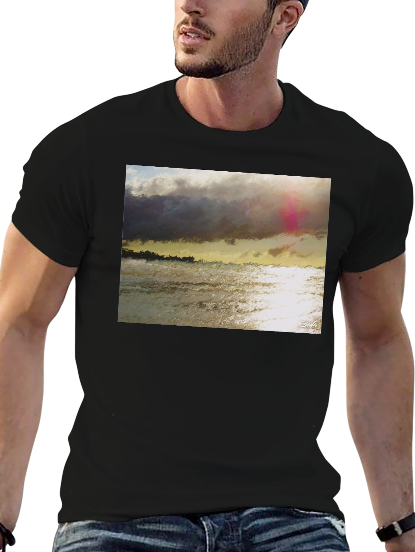 Ocean Sunset Graphic T-Shirt - Soft Cotton Blend