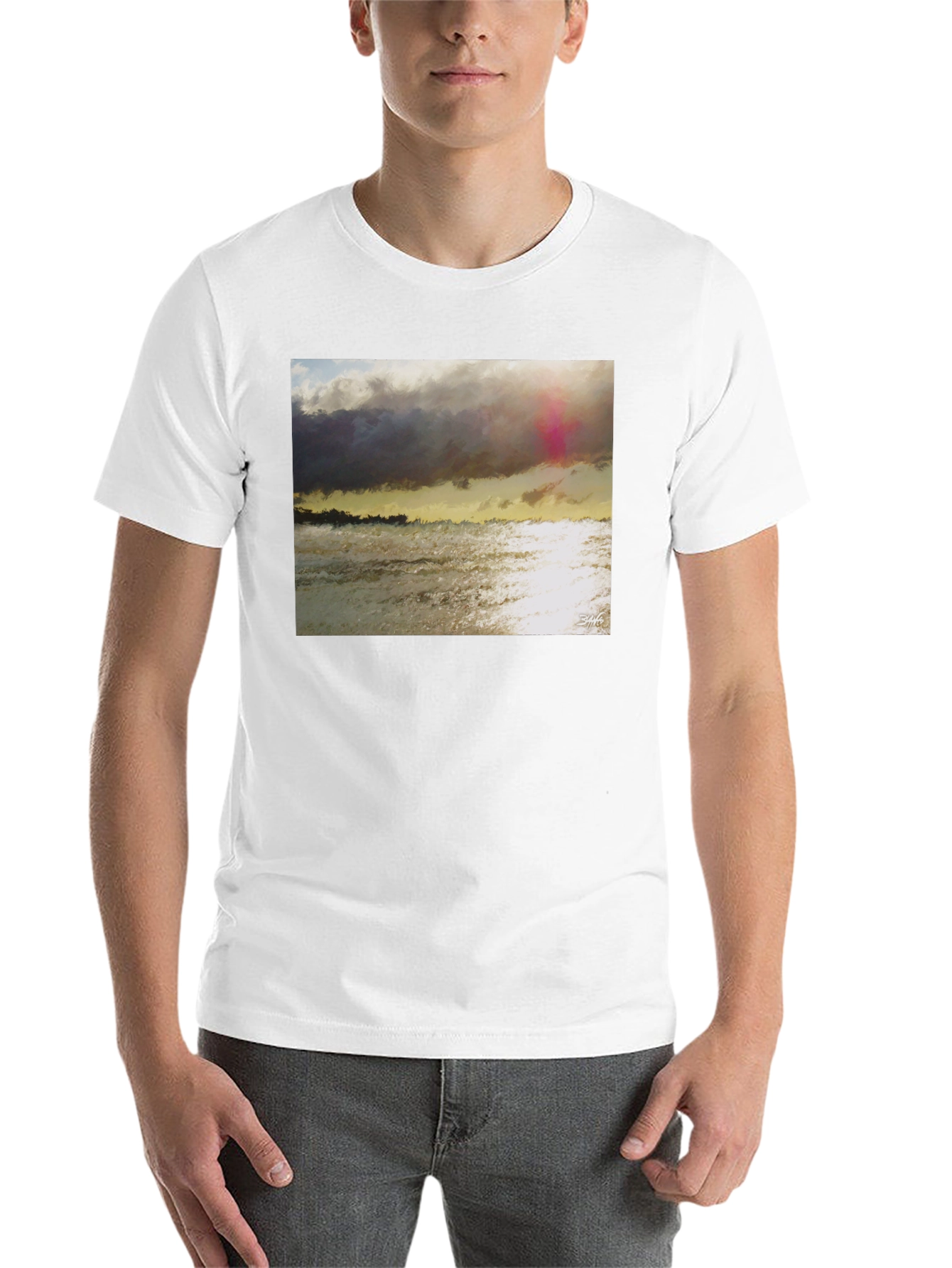 Ocean Sunset Graphic T-Shirt - Soft Cotton Blend