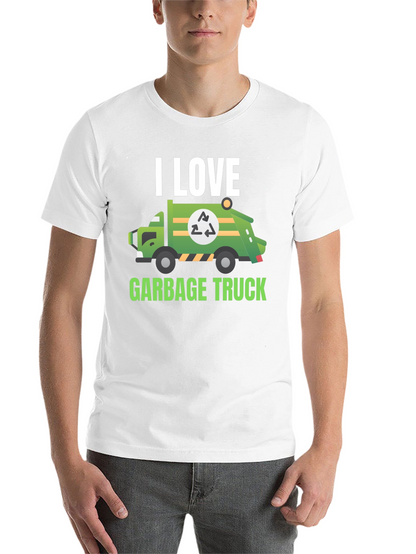 I Love Garbage Truck T-Shirt - Black Cotton Tee
