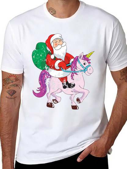 Santa Riding Unicorn T-Shirt