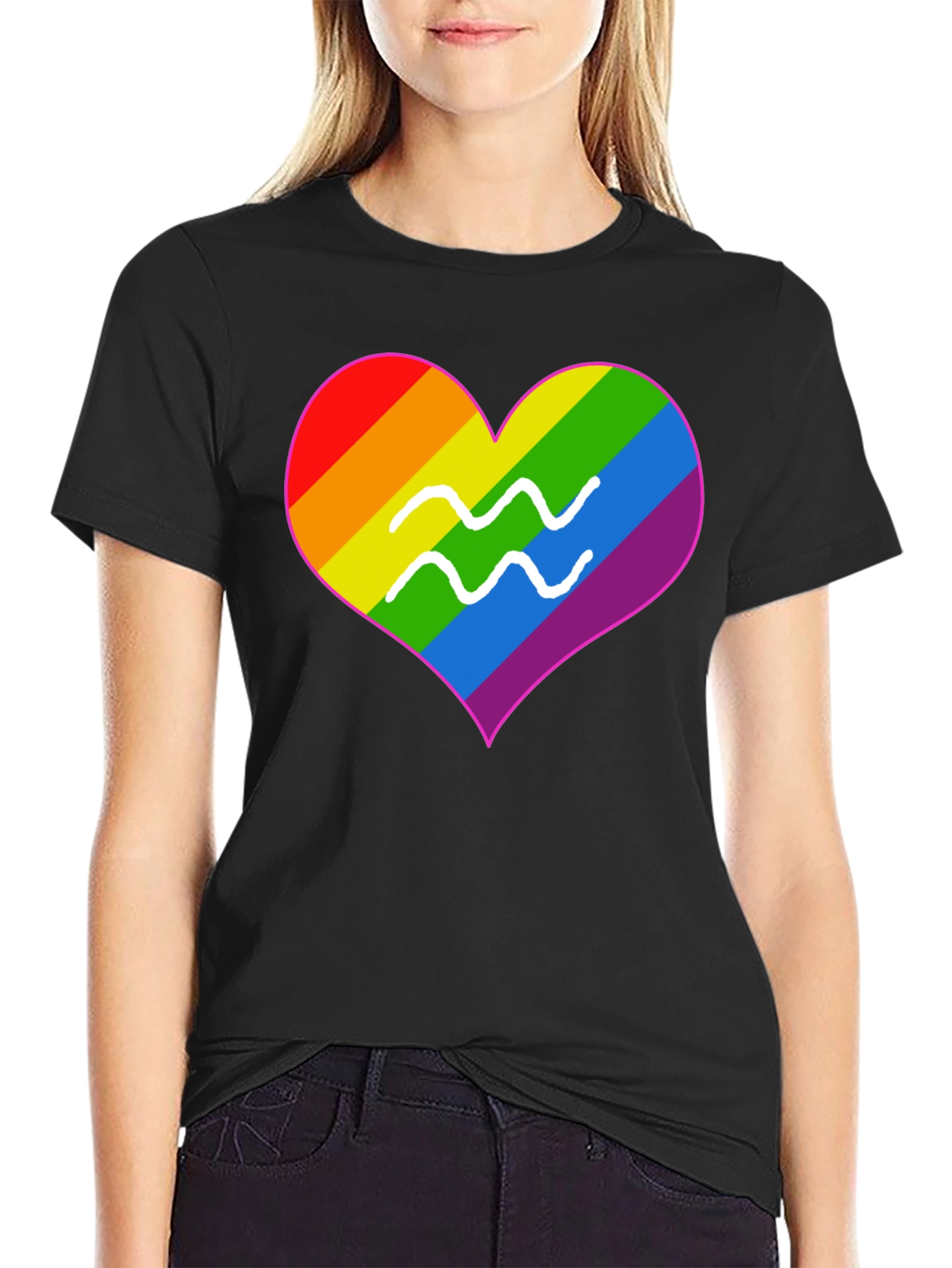 LGBT Aquarius Heart T-Shirt - Pride