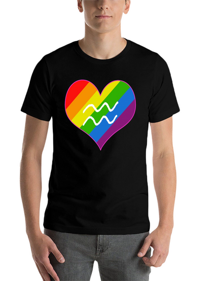 LGBT Aquarius Heart T-Shirt - Pride