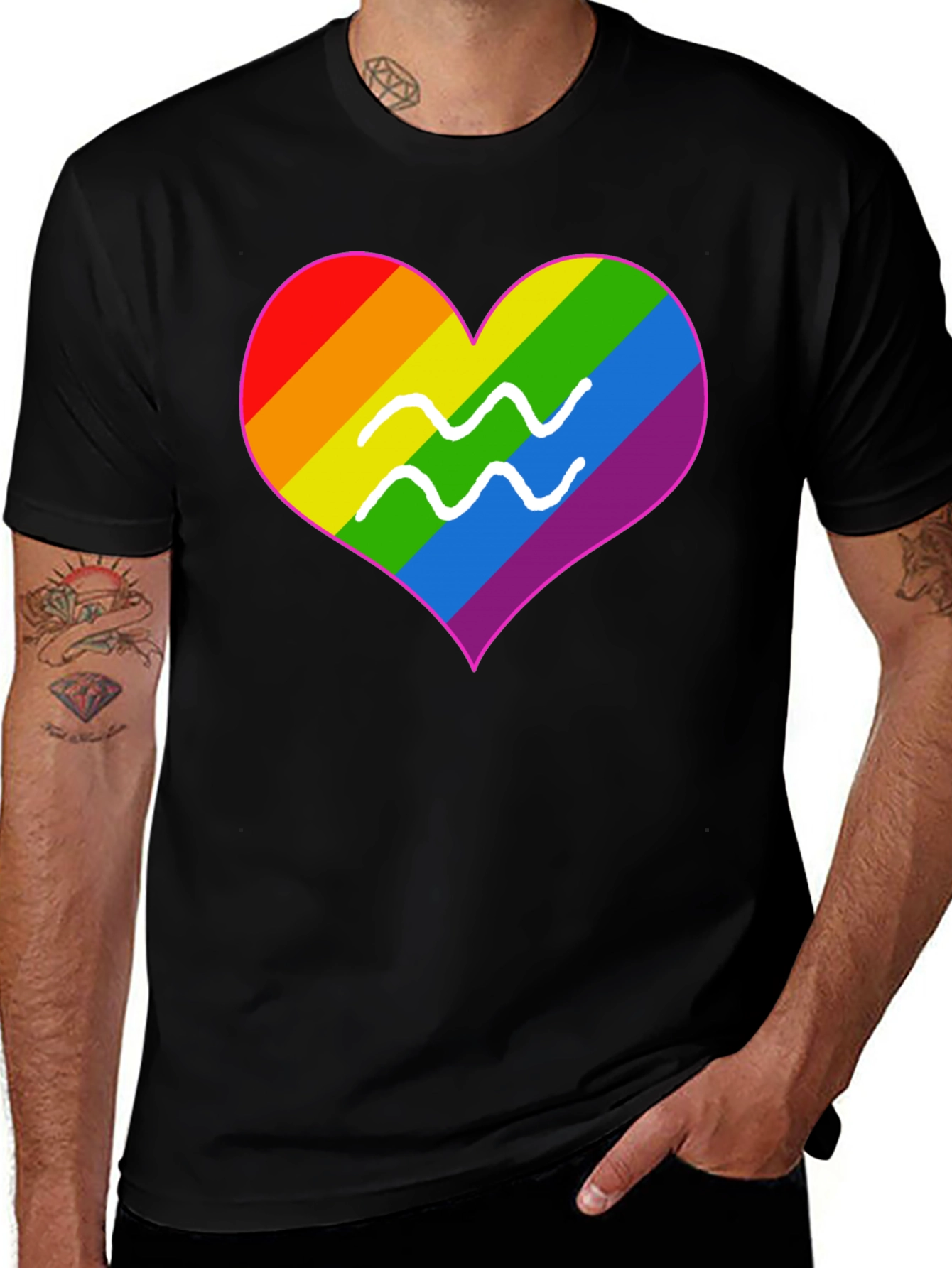 LGBT Aquarius Heart T-Shirt - Pride