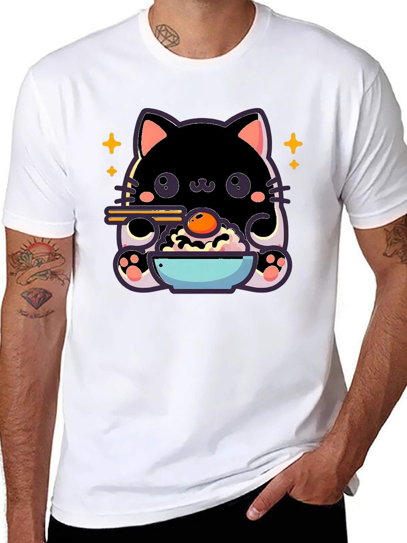 Cute Cat Ramen T-Shirt - Kawaii Japanese Style