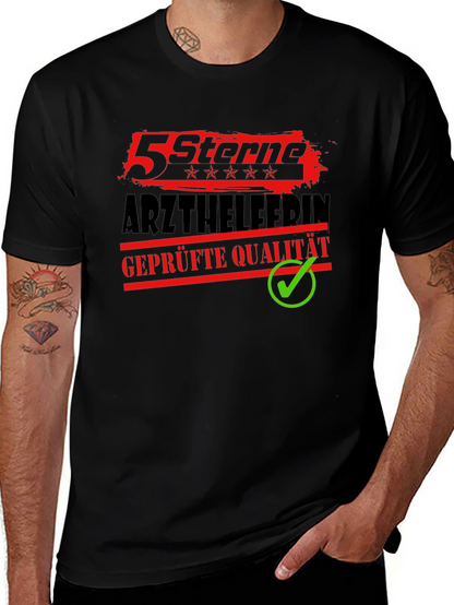 5 Sterne Arzthelferin Black Graphic Tee