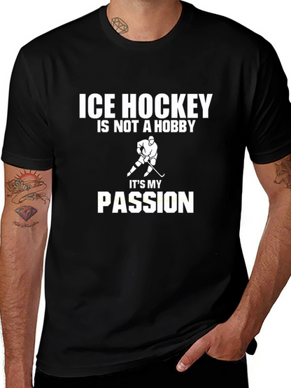 Ice Hockey Passion T-Shirt - Black Graphic Tee
