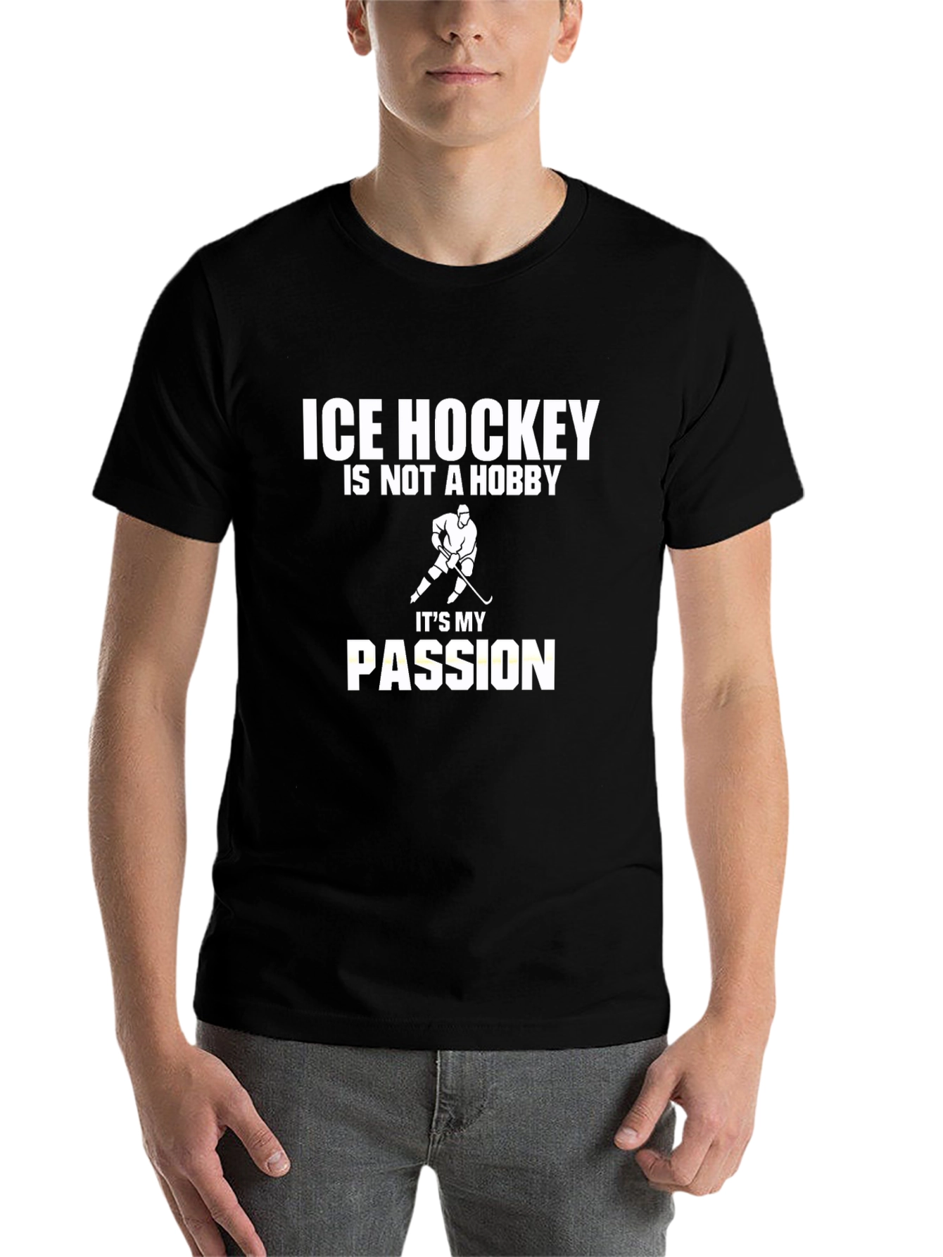 Ice Hockey Passion T-Shirt - Black Graphic Tee