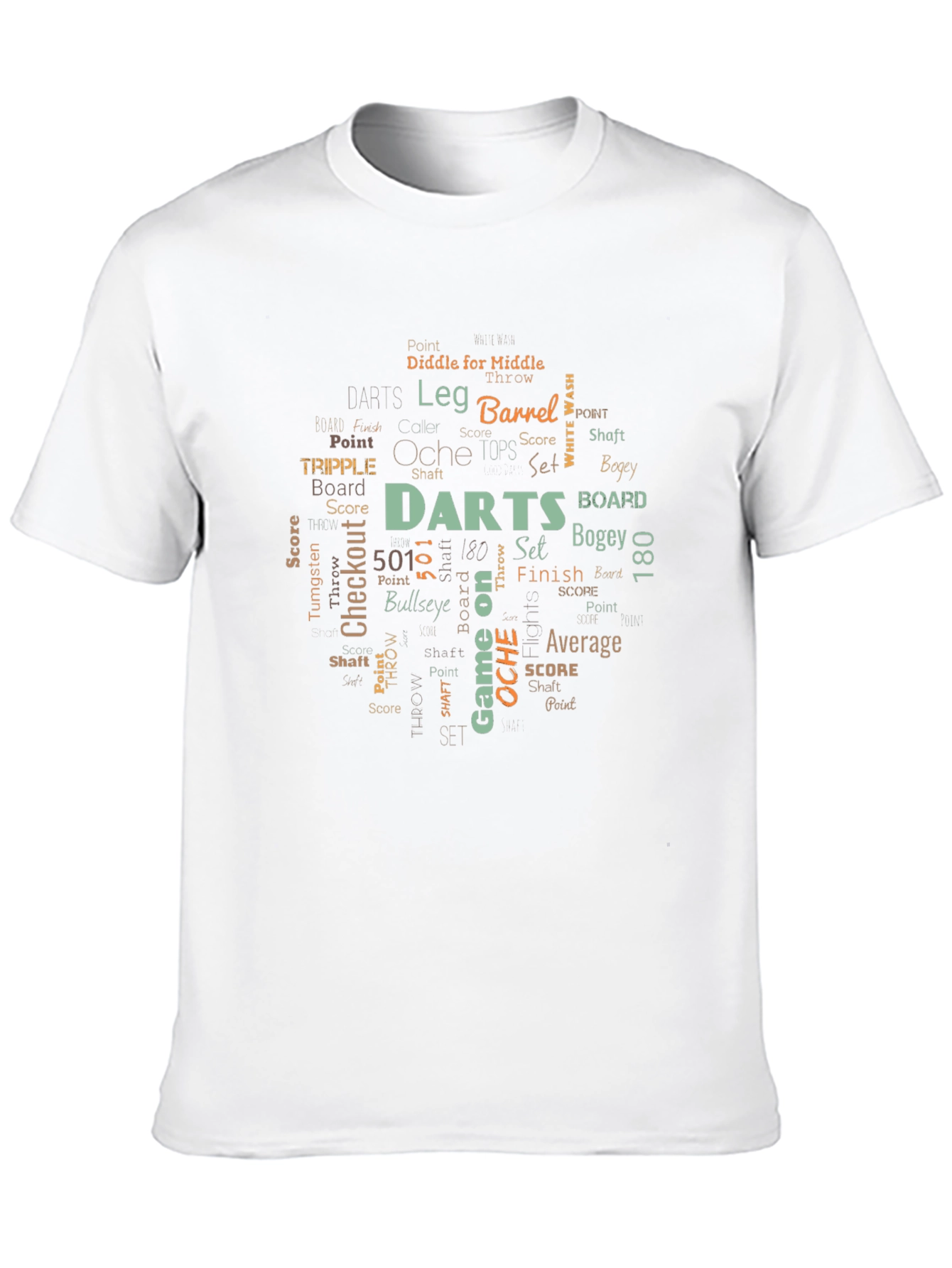 Darts Word Art Black T-Shirt